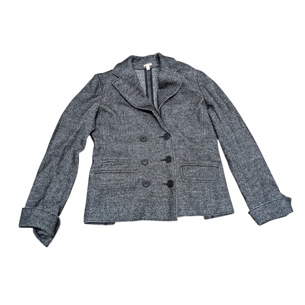J. Crew Gray Double-Breasted Wool Jacket Women's Size 2